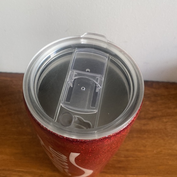 Coca Cola Stainless Steel Travel Tumbler with straw. Sparkly/Glittery. - Picture 8 of 15